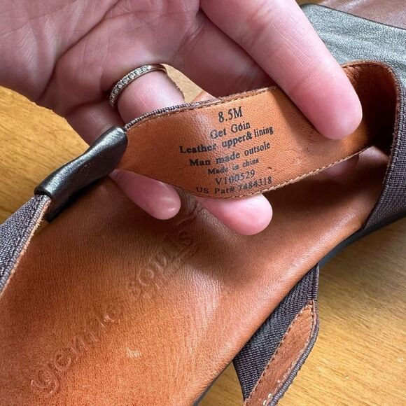 Gentle Souls Get Goin leather pewter and brown elastic strap sandal - Picture 2 of 10